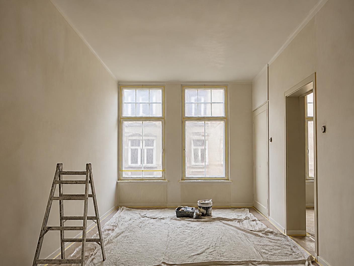 Kamer in een jaren '30 woning in Hillegersberg tijdens de afwerking